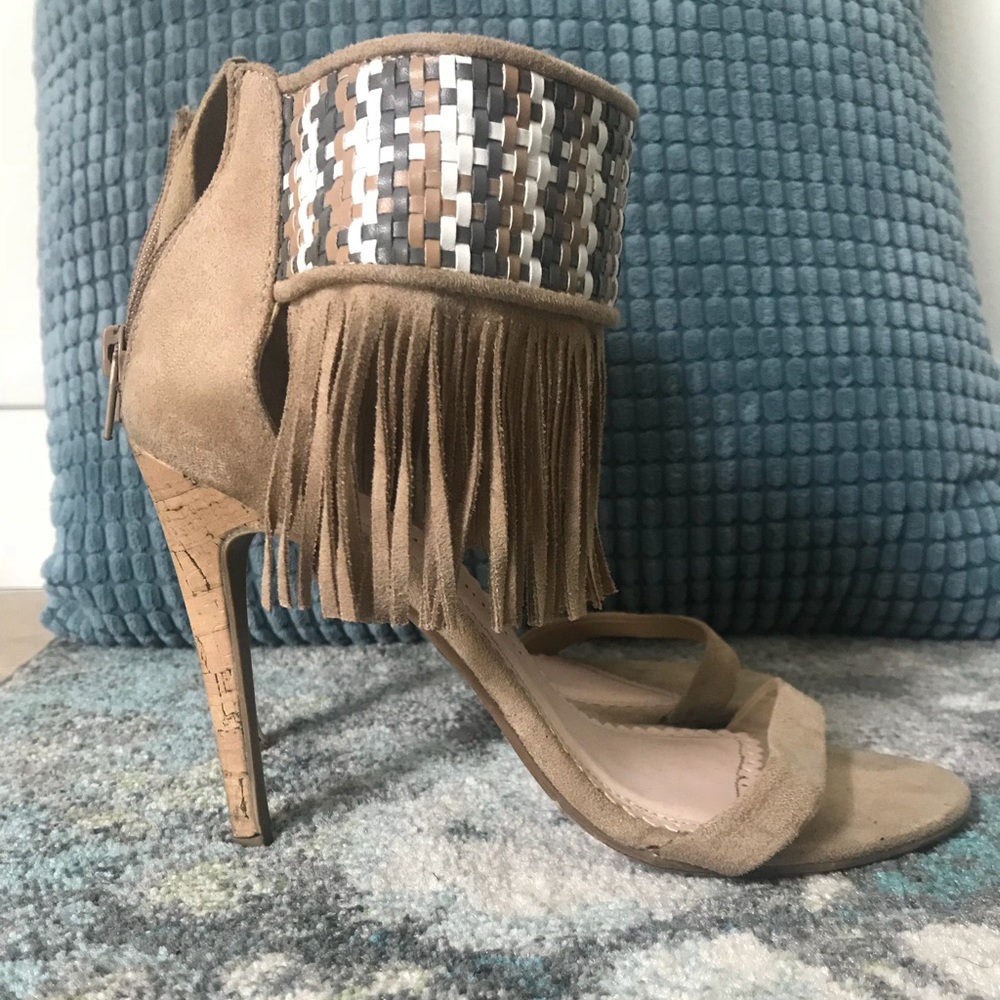 Fun Hinged Chinese Laundry Open toe Heels.